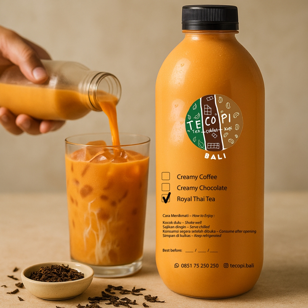 

Tecopi Thai Tea – Minuman Teh Thailand Premium Siap Minum Botol Kemasan 250ml dan 1Liter