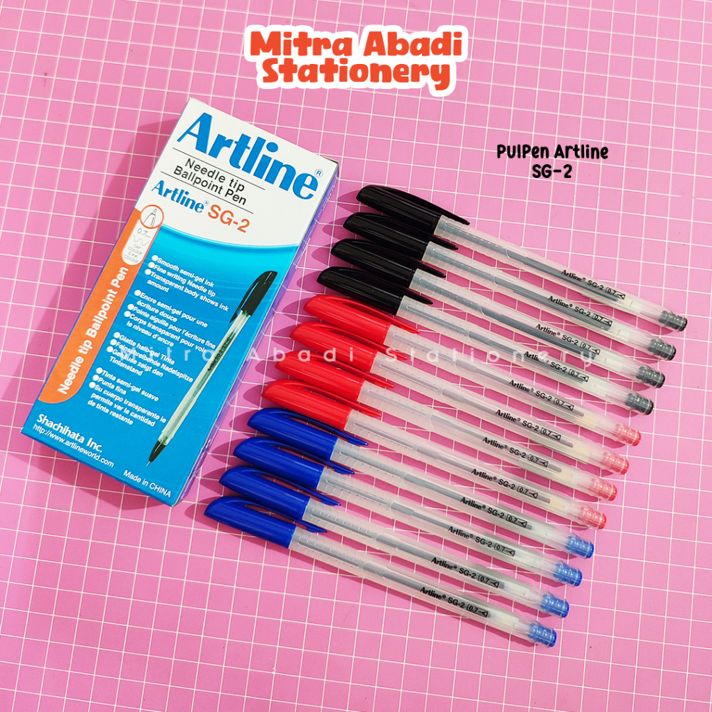

(1 PACK ISI 12 PCS) PULPEN ARTLINE EGB-SG2 / 0.7 SG2 HITAM MERAH BIRU BOLPEN PENA PERMANEN TAHAN AIR