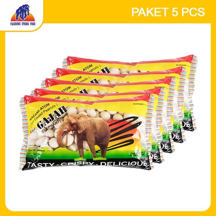 

Paket 5 pcs Kacang Atom Gajah - Cemilan Kacang Atom Kemasan 200 gr Camilan Food