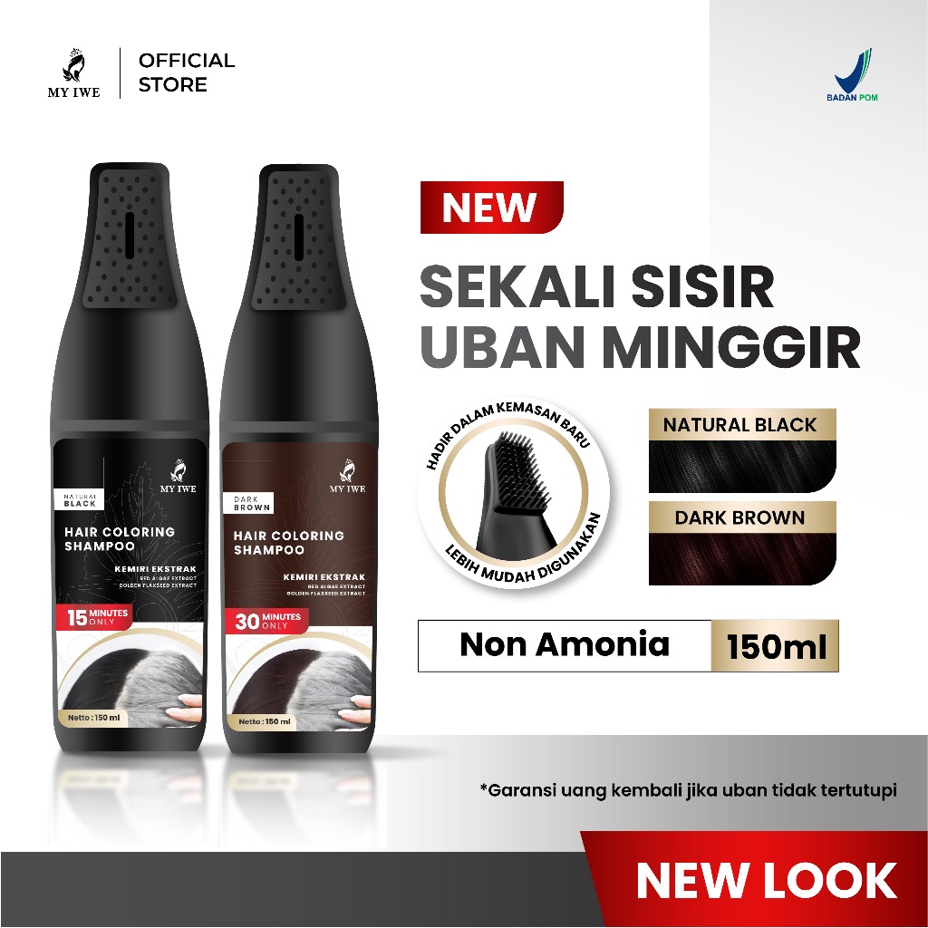 [NEW LAUNCH] Myiwe Hair Coloring Shampoo Sisir Penghilang Uban / Shampoo Penghitam Rambut Uban / Sha