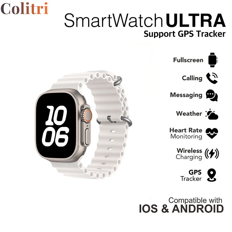 Colitri SmartWatch  HD Screen Full Touch Bisa Phone Call IP68 Waterproof Full Touch Screen Wireless 