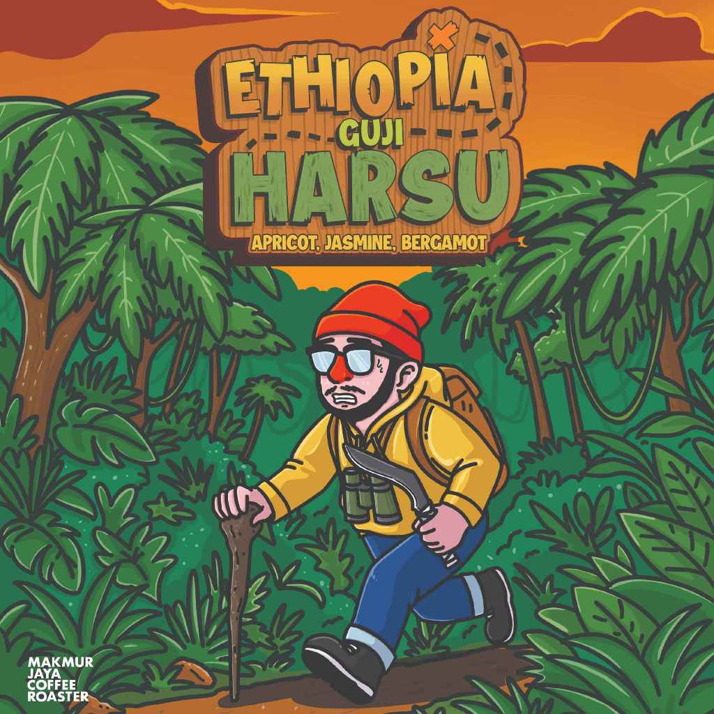 

Makmur Jaya Coffee - Ethiopia Guji Harsu | Biji Kopi Full Wash Processing - Tasting Notes of Apricot, Jasmine, Bergamot