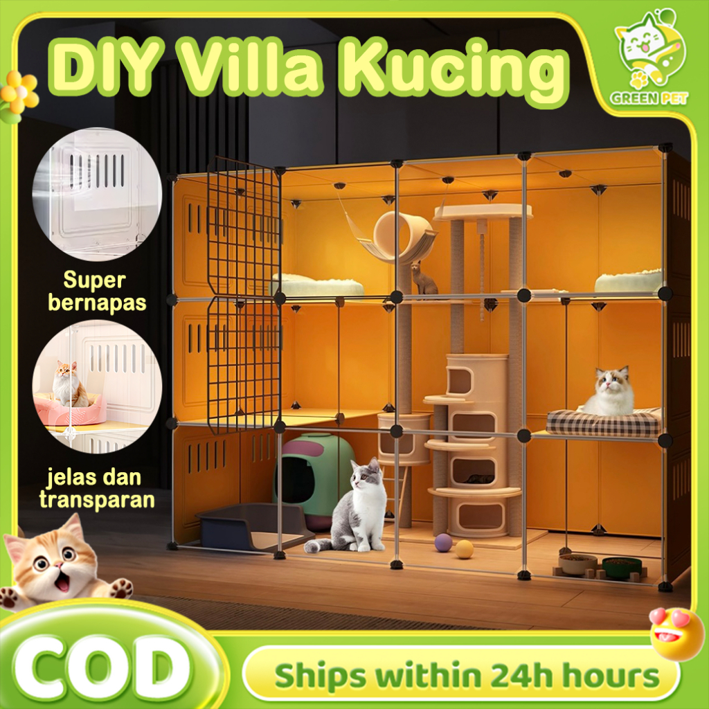 Kandang Kucing DIY Kandang Kucing Plastik Kandang Kucing Vila Kucing Kandang Besar Murah Kandang Kuc