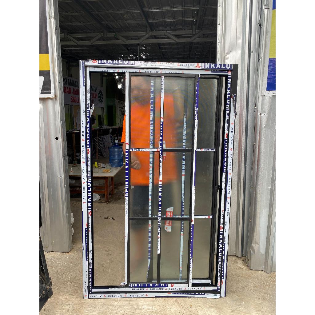 Jendela Aluminium L120 x T 180 3 inci Model Pilihan Sleding dan Swing Aluminium Ornamen