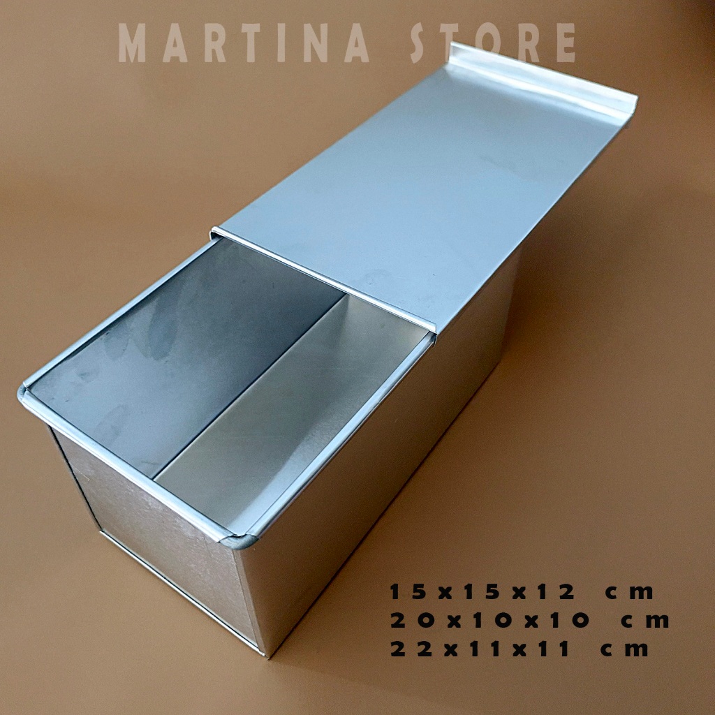 Loyang roti tawar kotak polos dengan tutup ukuran 15x12x12 20x10x10 22x11x11