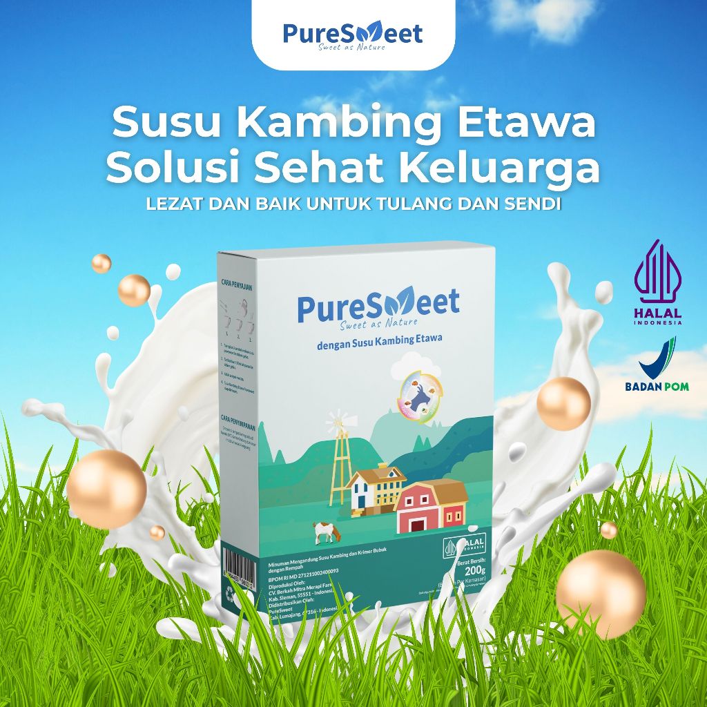 

PureSweet Susu Kambing Etawa Bubuk rasa Original | Untuk Membantu Nyeri Pegal Linu