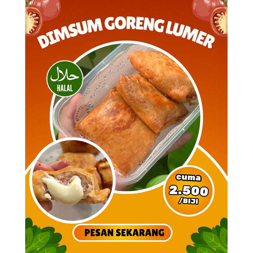 

DIMSUM GORENG KEJU LUMER 1 PCS DIMSUM GORENG LUMER LUMPIA KEJU LUMER