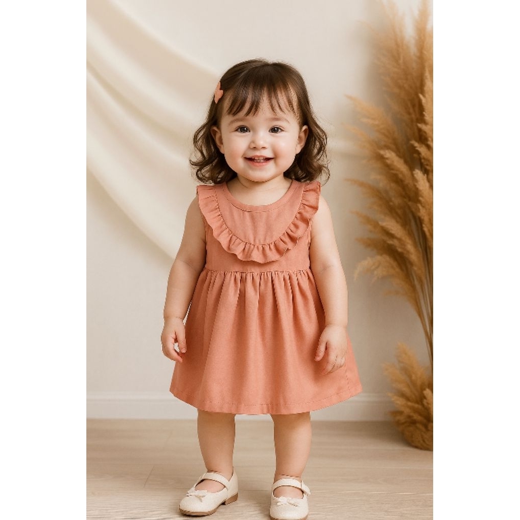 Baju Bayi Lucu KHANZA DRESS Anak Perempuan Katun 6 Bulan  1 2 3 Tahun