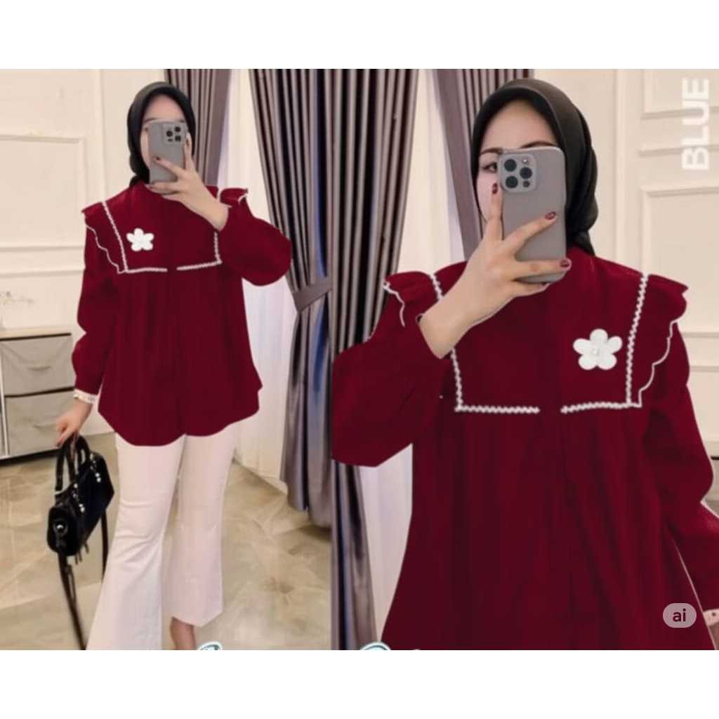 BLOUSE FLOWER / ATASAN FLOWER WANITA / BLOUSE WANITA
