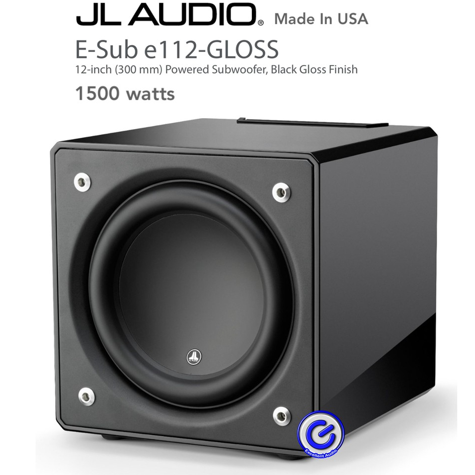 JL Audio E112 Black Gloss 1500 watt active 12 inch subwoofer