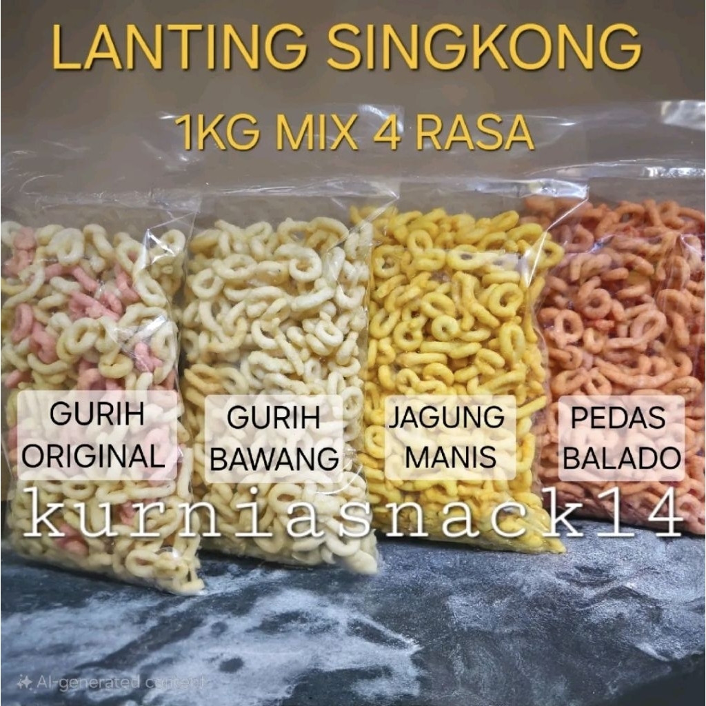 

1KG LANTING SINGKONG MIX 4 RASA KEMASAN 250GRAM CAMILAN KHAS KEBUMEN DAN PURWOREJO