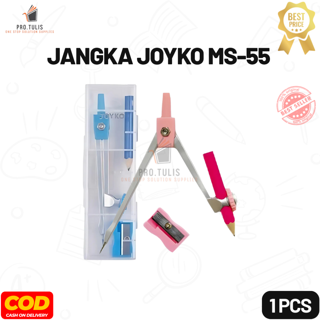 

(1 Pcs) Math Set Jangka Joyko MS-55 Termasuk Pensil Kayu & Serutan. ProTulis