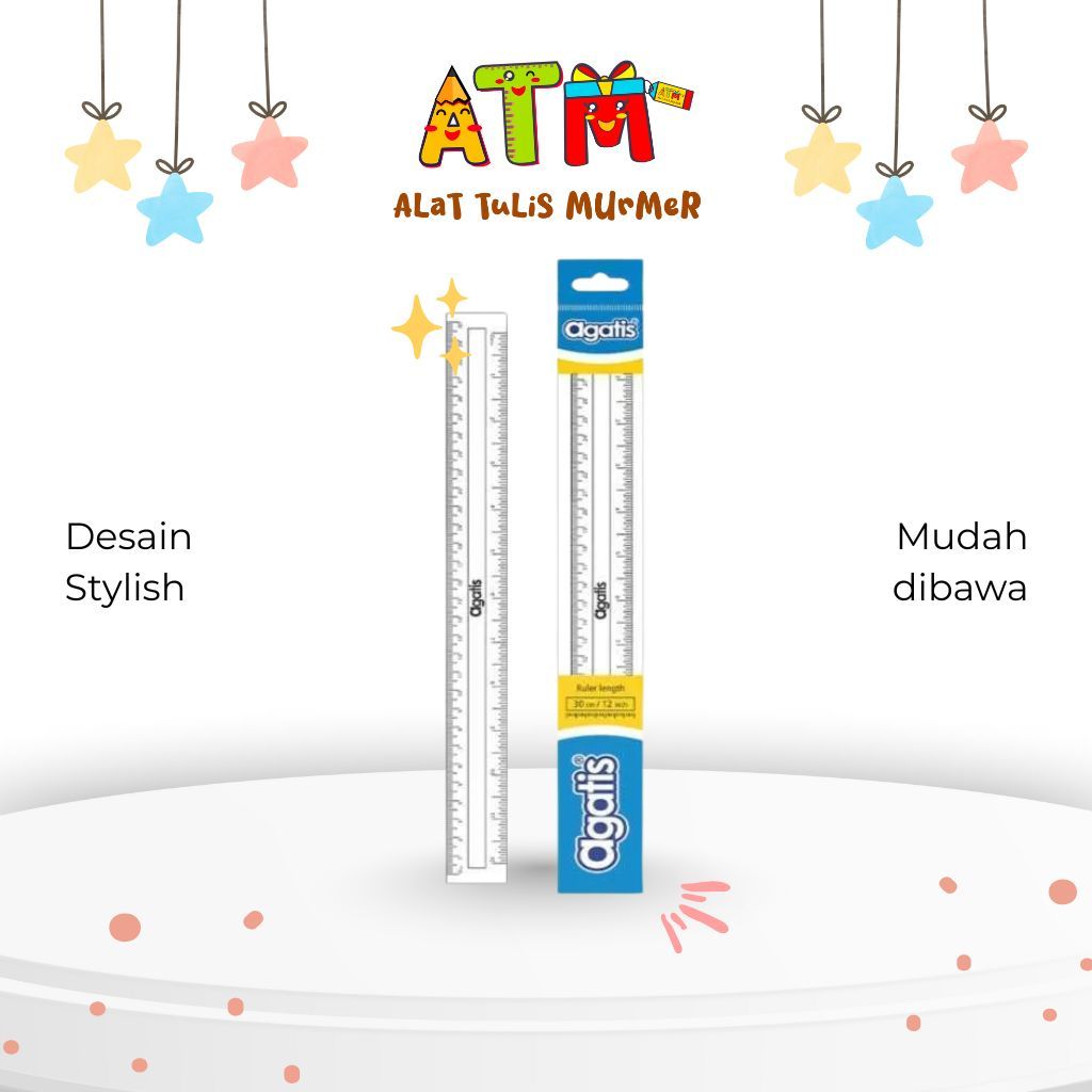 

penggaris/ruler/agatis ruler bening plastik 15 cm