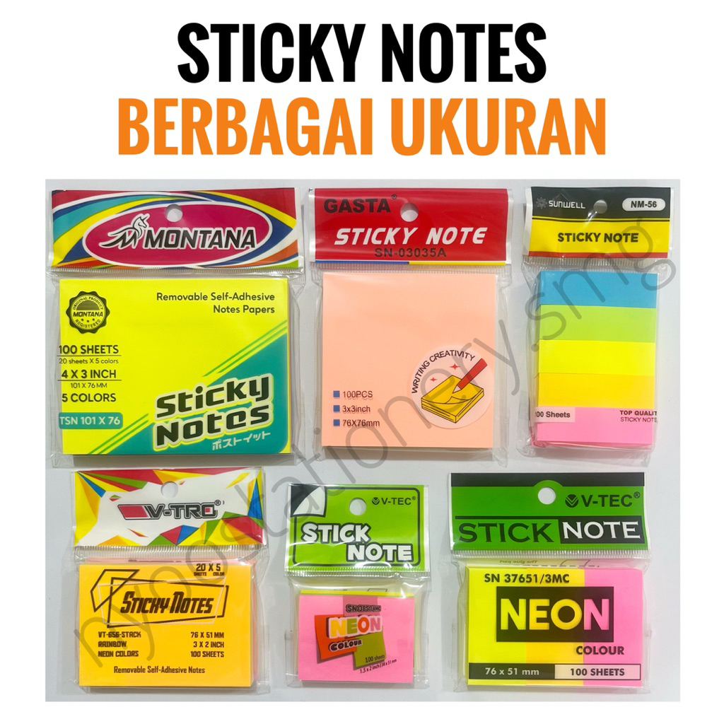 

STICKY NOTES POST IT MURAH BERBAGAI UKURAN
