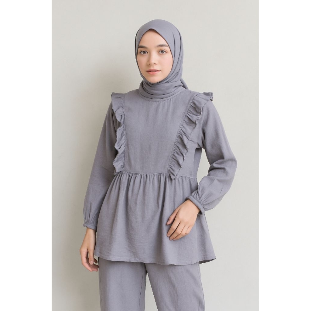 Setelan Celana Wanita Polo Linen Ara