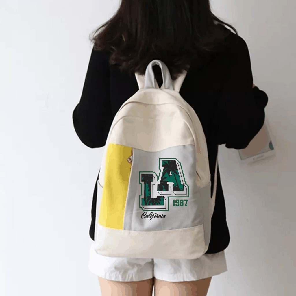 QP Tas Sekolah Anak Laki-Laki Perempuan Karakter Grafis Terkini Bahan PVC Tahan Air Design LA1987