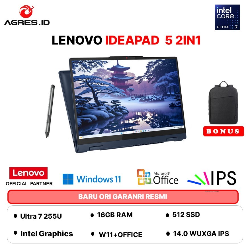 LENOVO IdeaPad 5 2IN1 TOUCH ULTRA 7 255U - RAMM 16GB 512GB 16GB 512GB W11+OHS 14.0WUXGA - 3AID