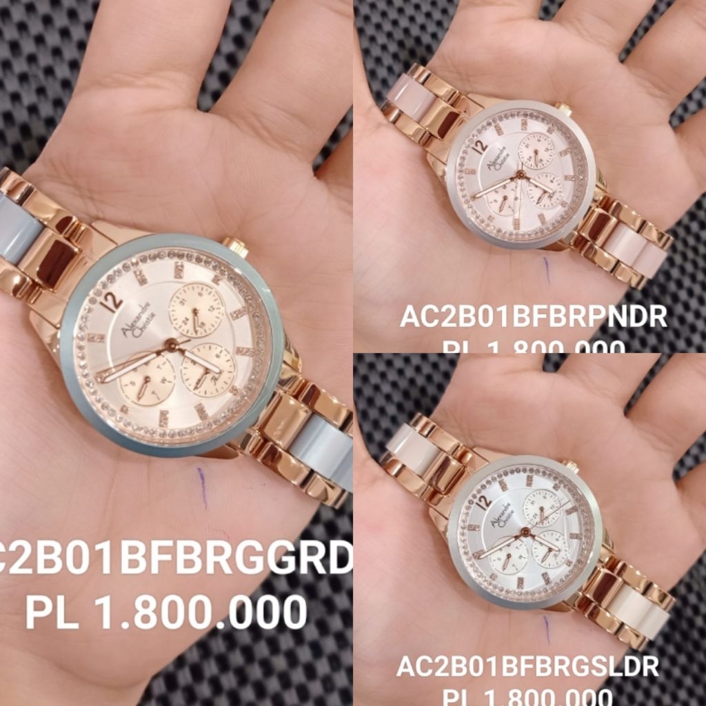 Jam Tangan Cewek Alexandre christie AC 2B01 BF Keramik Original