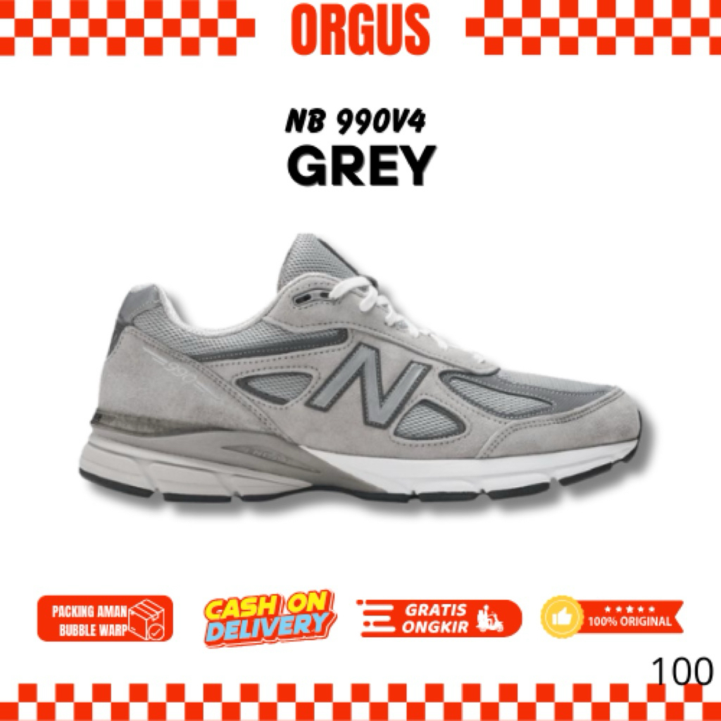 NEW BALANCE 990v4 GREY MiUSA - RESMI MAP 100% ORIGINAL