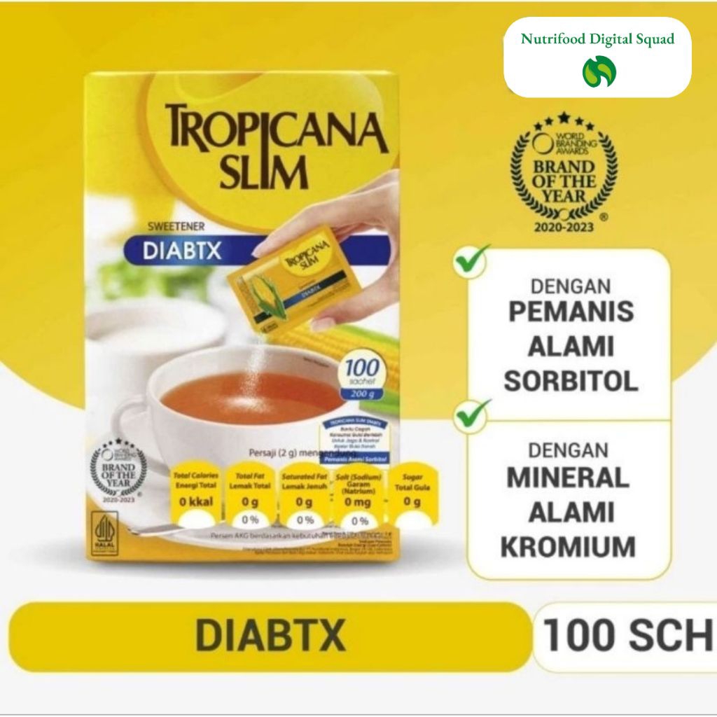 

TropicanaSlim Swetener Diabetx 100's