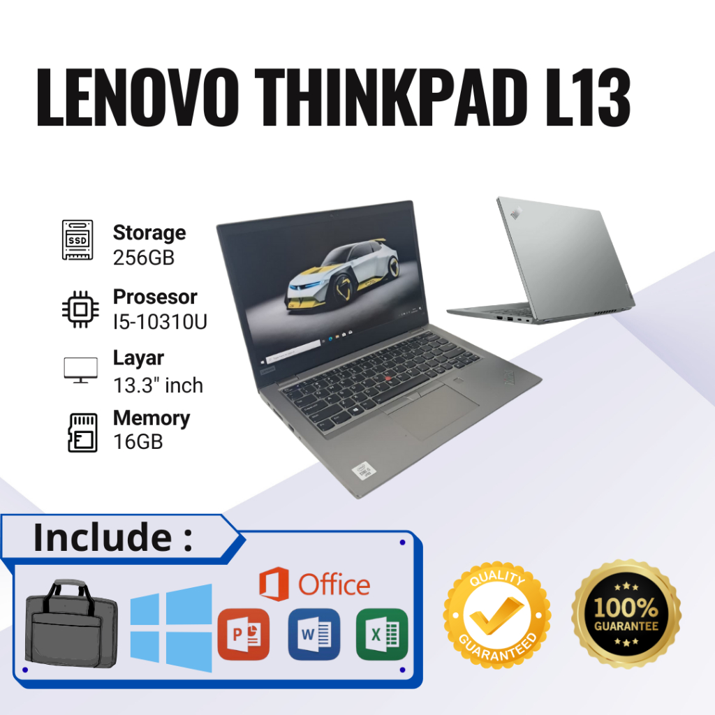 Laptop 2nd Termurah Lenovo Thinkpad L13 G1 dan G2 Ram 16GB SSD 256GB Second Berkualitas