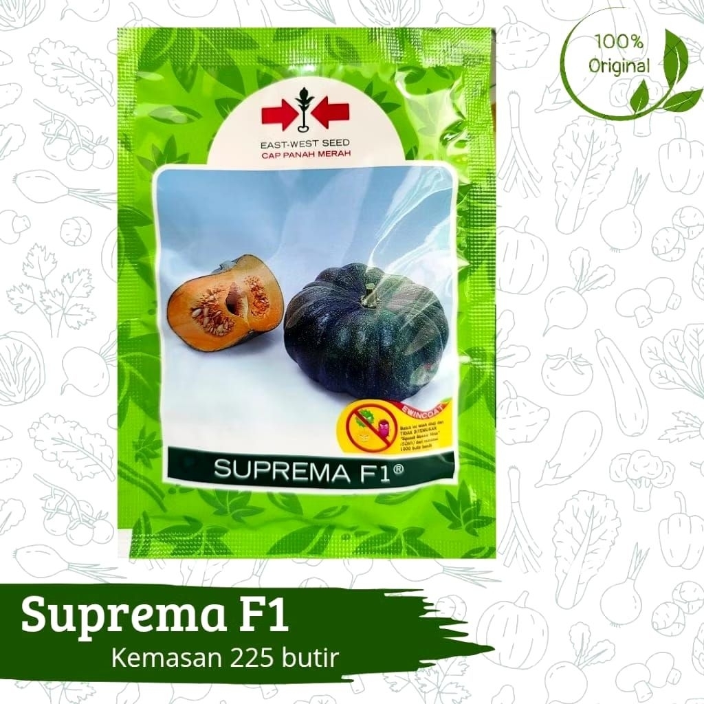 Benih Bibit Biji Tanaman Labu Suprema F1 225 butir Cap Panah Merah Asli Ori