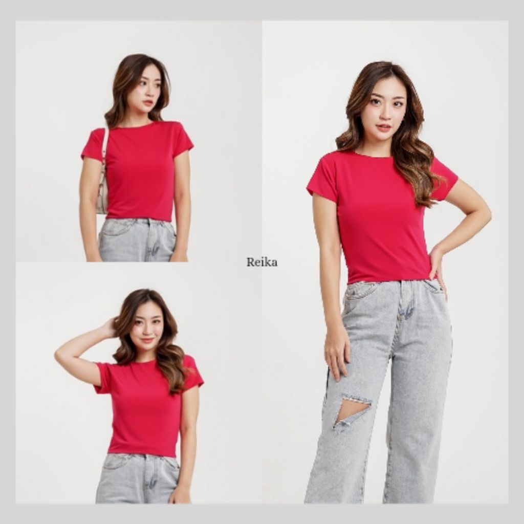 Reika Willow Top - Atasan Baju Wanita Bahan Spandex Premium Anti Tembus Pandang Warna Fuchsia