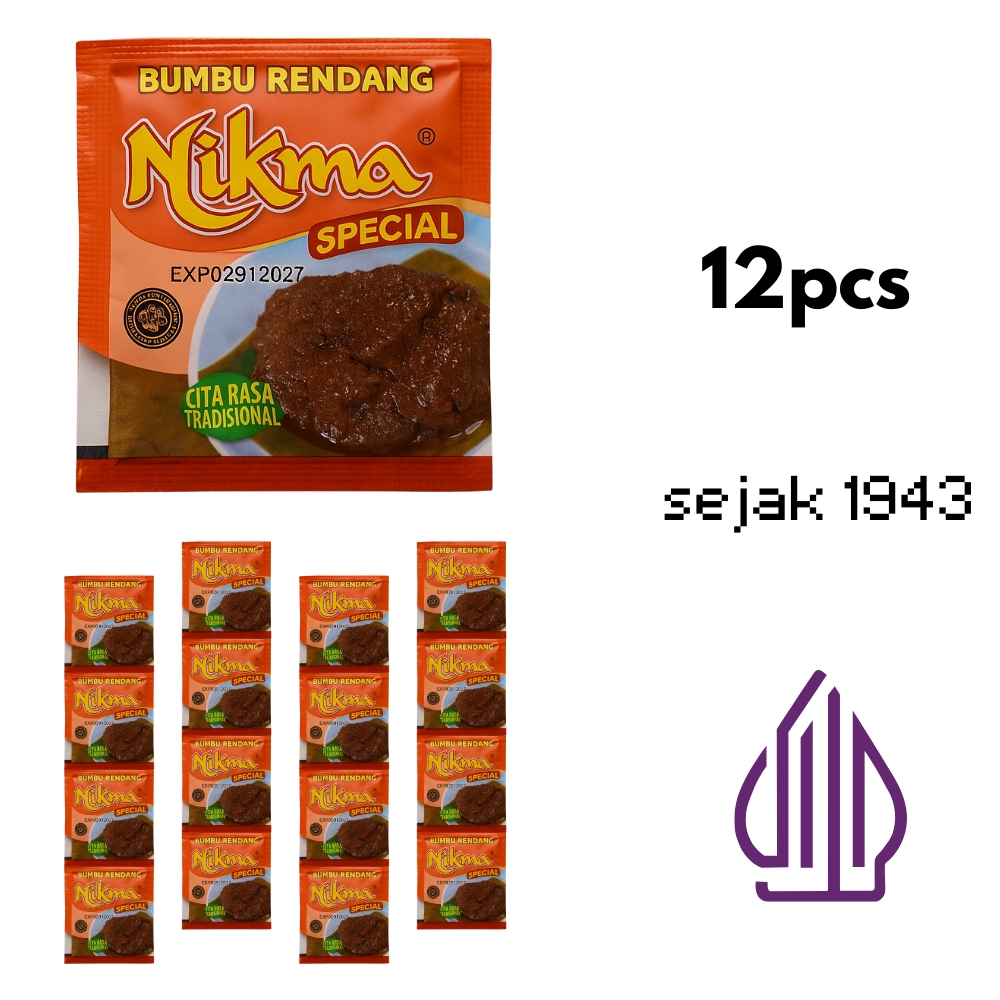 

NIKMA Bumbu Rendang Asli Padang 12 Sachet 1 Renceng Rempah Minang Tradisional