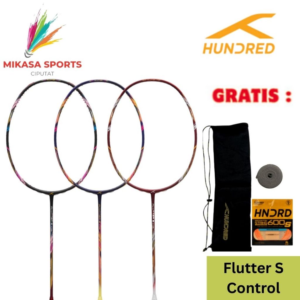 Raket Badminton HUNDRED FLUTTER S CTRL Original HNDRD FLUTTER CONTROL