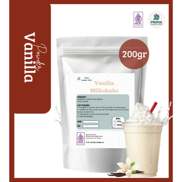 

Bubuk minuman rasa vanilla 200gr/ minuman kekinian termurah dan terlaris/ powder drink premium-HALAL