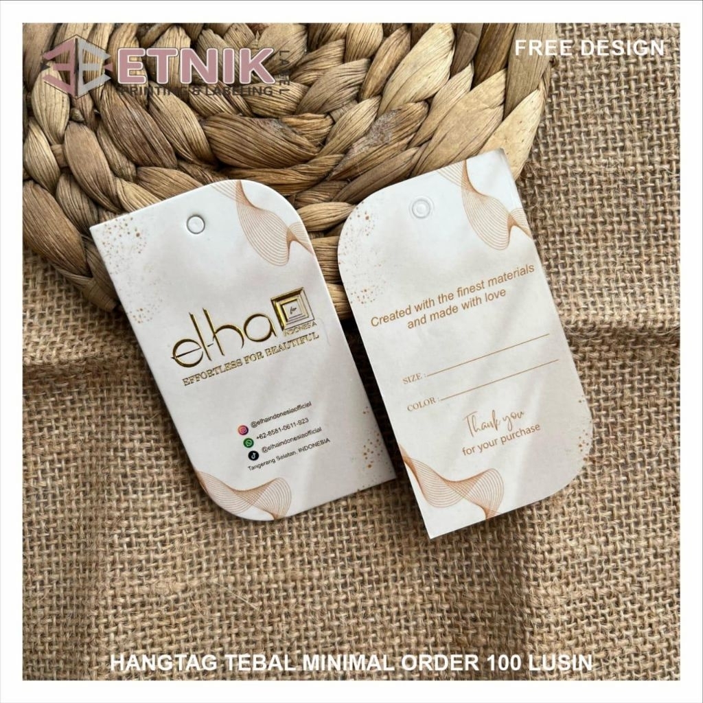 

hangtag premium, hangtag foil, hangtag foil embos, hangtag fashion