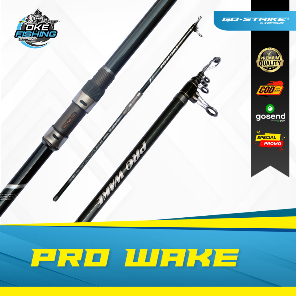 Joran Pancing Gostrike Pro Wake Surf Rod – 24T Hollow Carbon, Fuji Guide & Reel Seat, Telescopic, Ma