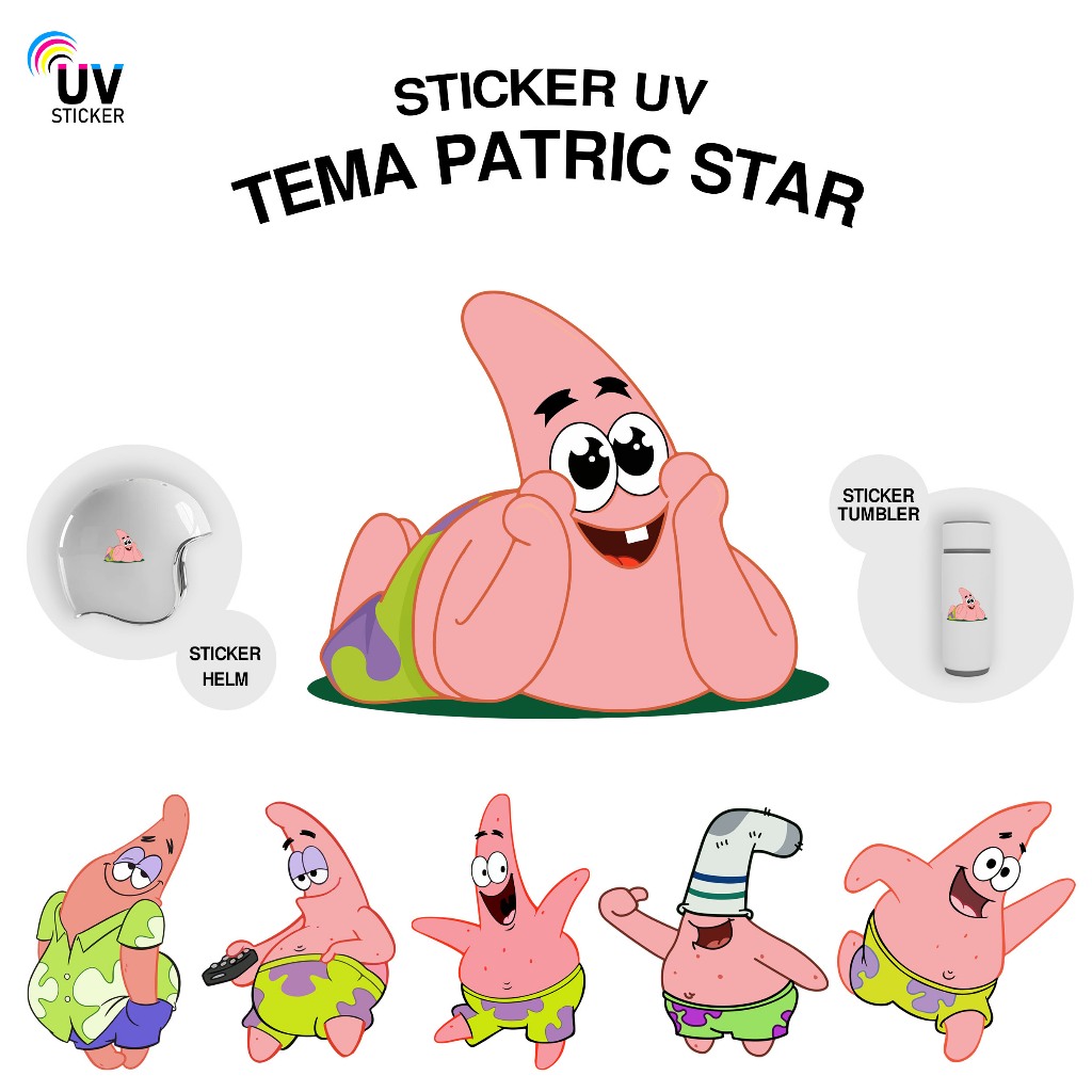 

STIKER UV - TEMA PATRICK STAR | STICKER UV, STICKER MOTOR, STICKER MOBIL, STICKER HELM, STICKER TUMBLER, STICKER 3D, STICKER UV DTF BY UVSticker