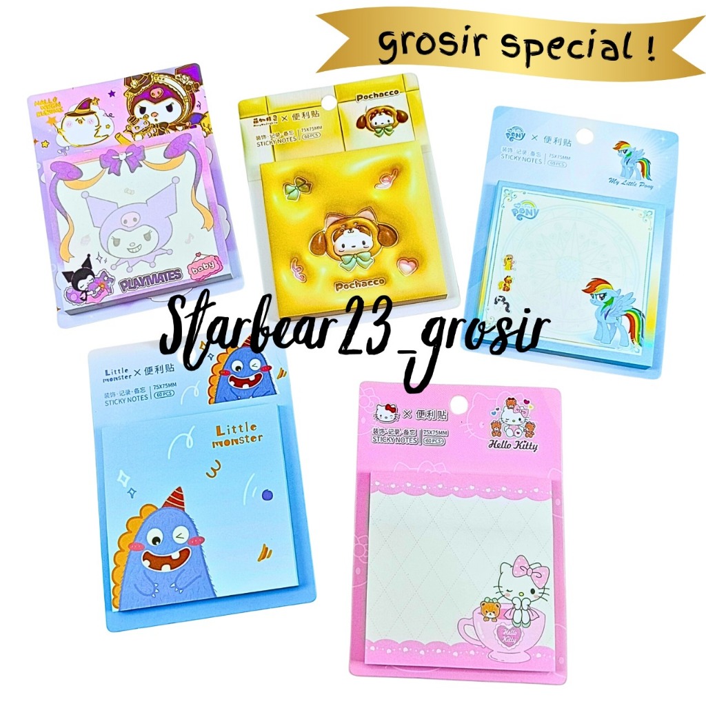 

STICKY NOTE/PEMBATAS BUKU/BOOKMARK FANCY SANRIO CAPYBARA LOOPY