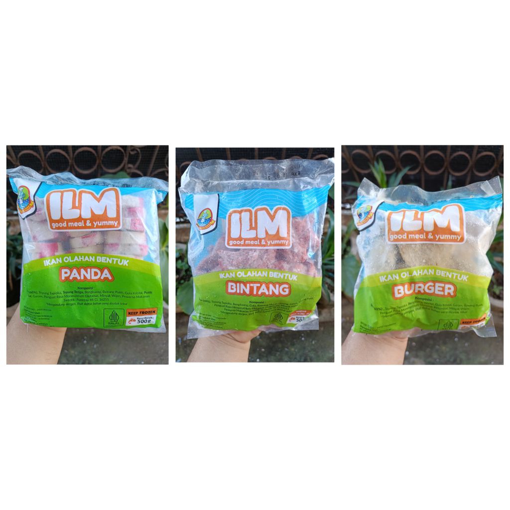

ILM Ikan Olahan Bentuk Panda, Bintang, Burger Kemasan 500gram