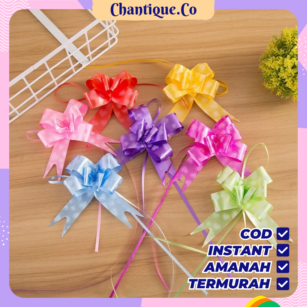 

(10 Pcs) Pita Tarik Sedang 23 mm / Pita Kado / Pita Dekorasi / Pita Hiasan / Pita Kado