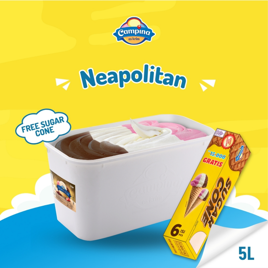 Campina 5 Liter Neapolitan - Es Krim