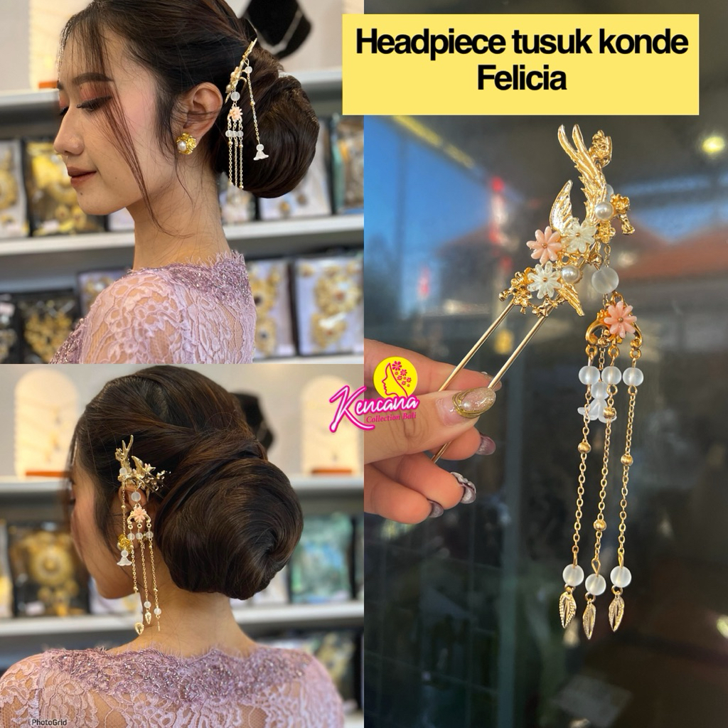 Headpiece tusuk konde felicia by kencana collection / hiasan rambut konde korea / tusuk konde chines
