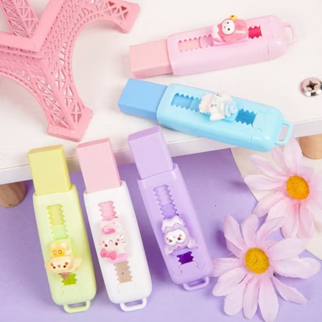 

#KarensMart Sliding Eraser || Penghapus Mekanik Polos / Karakter