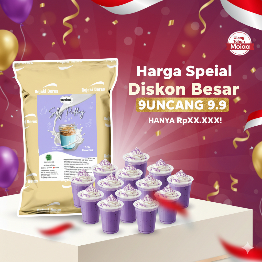 

Bubuk Premix Silky Pudding Powder 1000 gram/ 1kg Semua Rasa - MOIAA