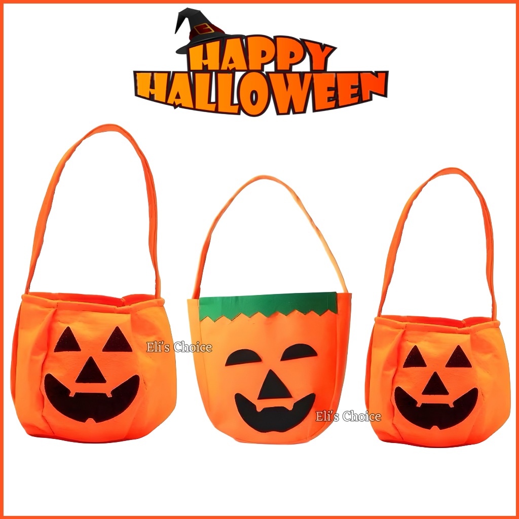 

Tas Labu Halloween / Tas Kantong Permen Trick Or Treat / Kostum Pesta
