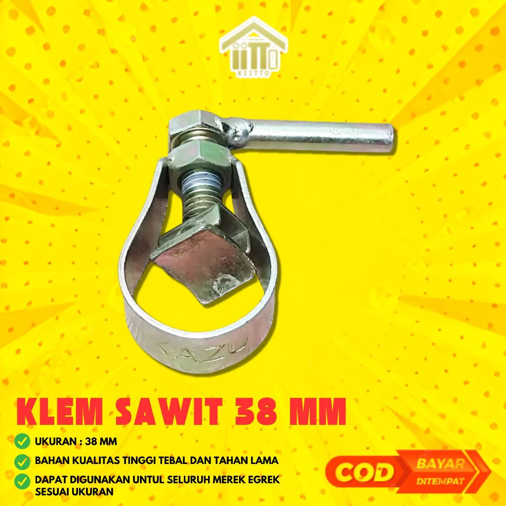 KLEM PIPA SAWIT UKURAN 38 / KLEM BESI FIBER PIPA EGREK AGREK SAWIT UKURAN 38 BAHAN BESI TEBAL