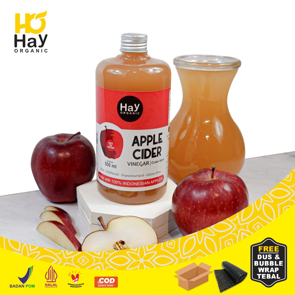 

Hay Organic - Cuka Apel Organik 500 ml Apple Cider Vinegar With The Mother