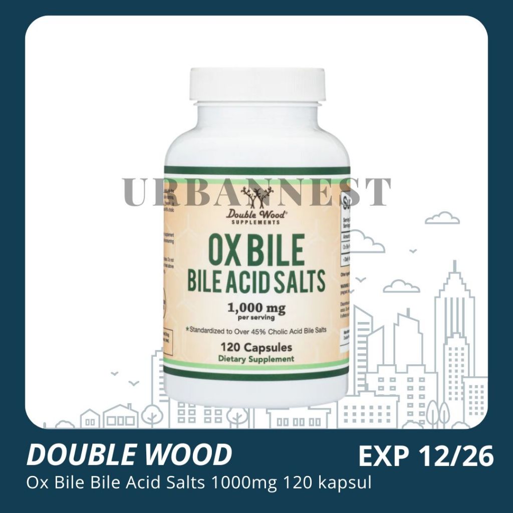 Double Wood Ox Bile 1000 mg 120 Digestive Enzymes US Bile Salt Cholic Acid suplemen bantu empedu pen