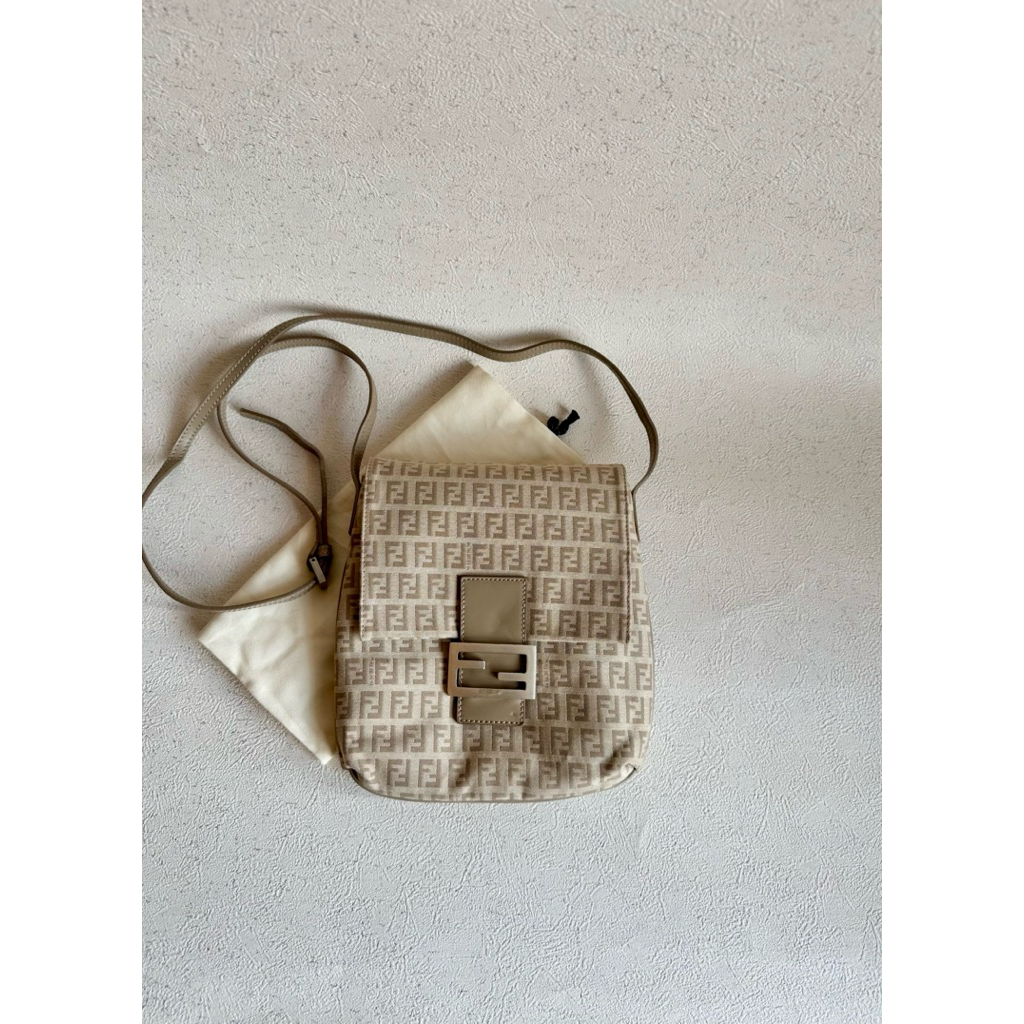 Rare item preloved fendi zucca zucchino canvas FF crossbody authentic bag