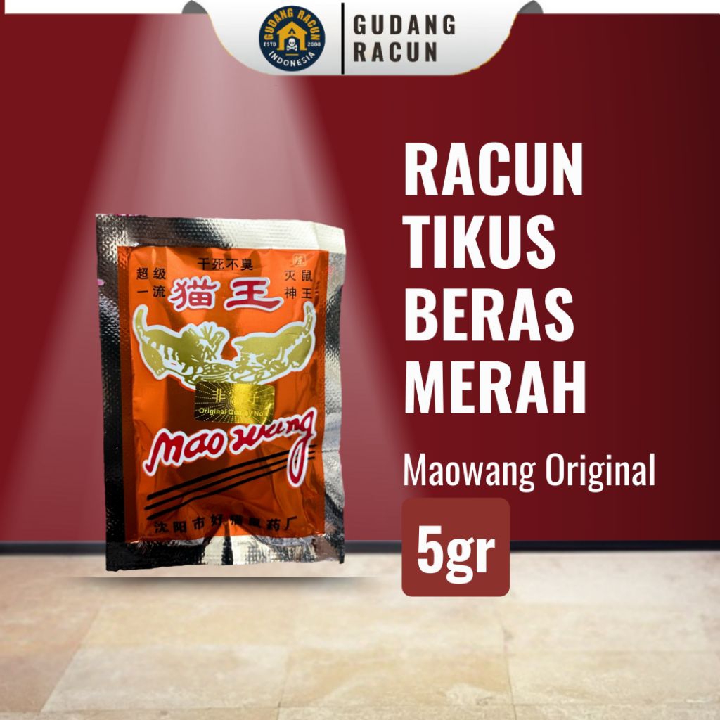 Racun Tikus Beras Kucing Emas Maowang Original | Racun Tikus Cina Beras Merah | Racun Tikus Mao Wang