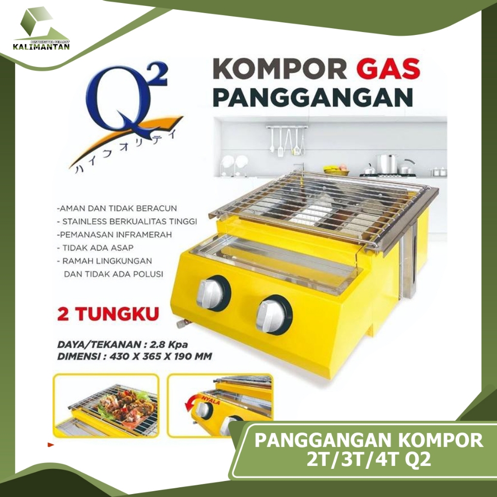 Kompor Panggangan BBQ Sosis Grill Multifungsi Q2 2 Tungku / 3 Tungku / 4 Tungku