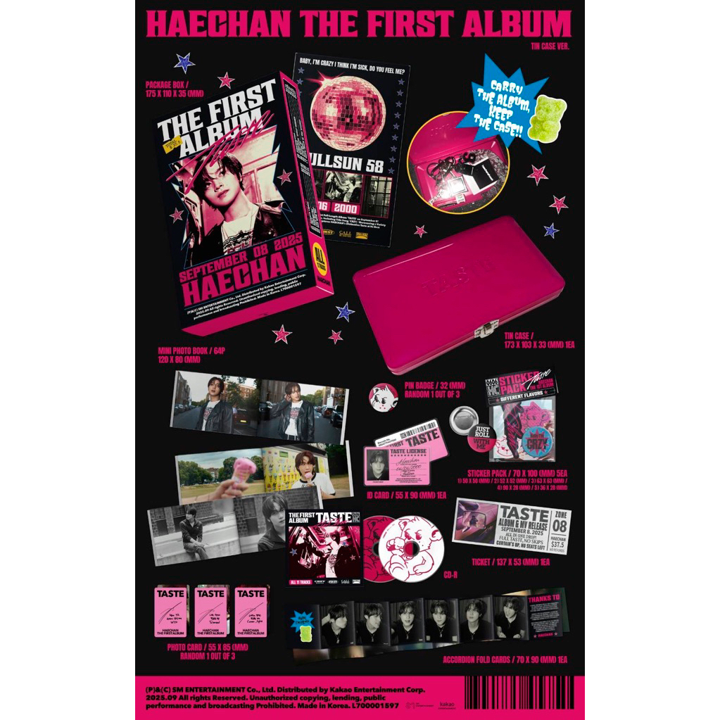 [PRE ORDER] 1ST ALBUM HAECHAN NCT [TASTE] TIN CASE TINCASE VER OFFICIAL MURAH