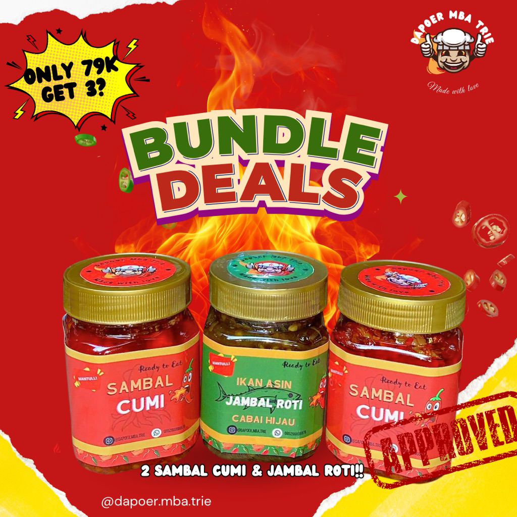 

Paket 3 Pcs Sambal Cumi & Jambal Roti LEBIH HEMAT!!