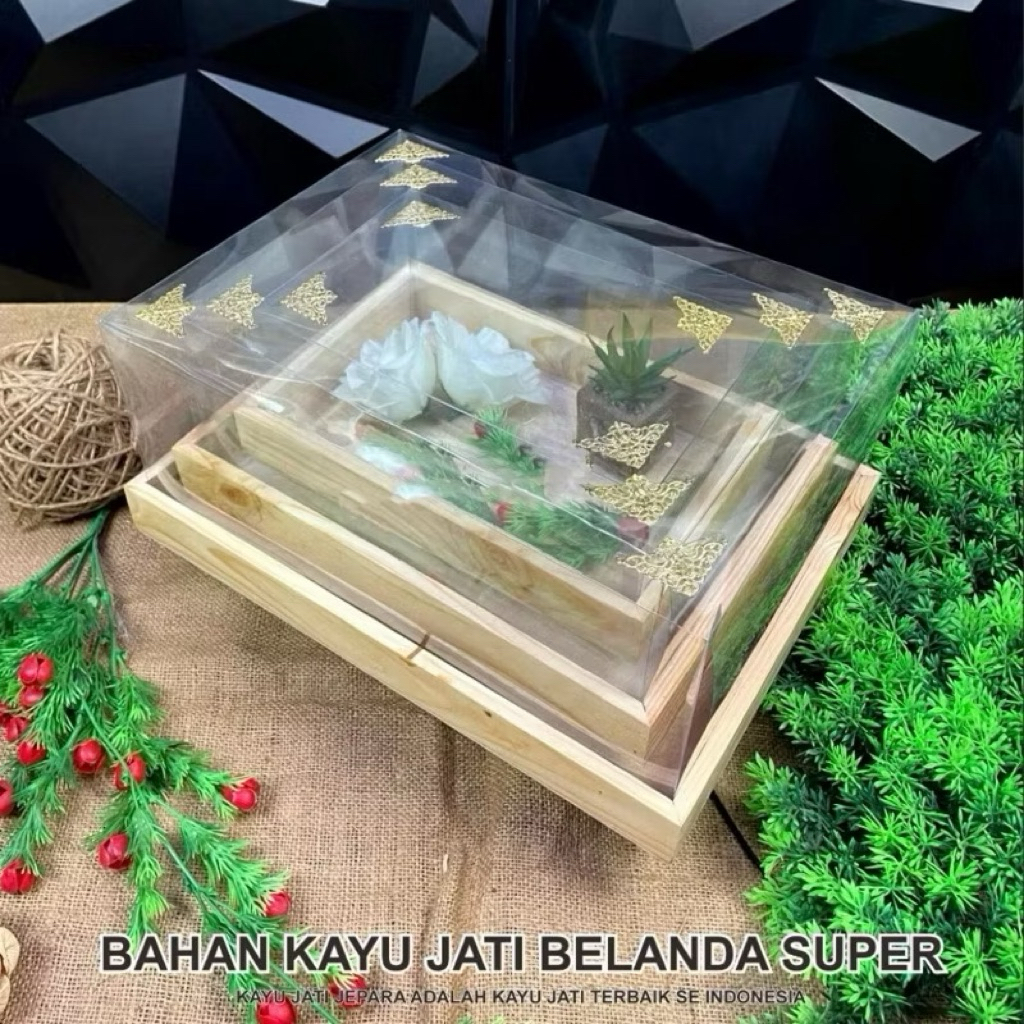 

[RUSTIC BOX] BISA INSTAN 3 PCS Kotak Hantaran Kayu Rustic Pernikahan Lamaran 1 Set Isi 3 Pics Mahar Mika Kotak Bingkisan Tempat Bawaan